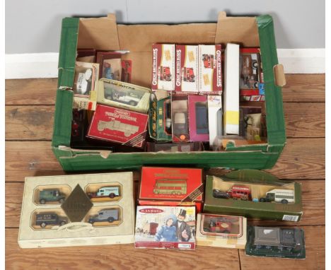 A collection of assorted boxed scale model vehicles, to include examples from Matchbox, Harrods, Hobby Dax, Lledo, H Samuel a