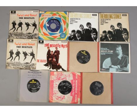 A collection of single records. Includes The Beatles, The Rolling Stones and Billy Fury.