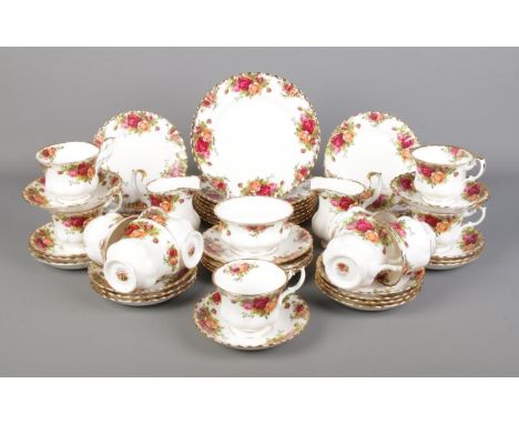A quantity of Royal Albert Old Country Roses dinnerwares, to include plates, side plates, cups and saucers, milk jug and suga