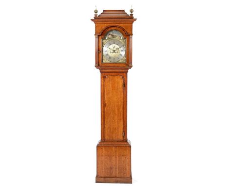 James Berry, Pontefract: an eight day oak longcase clock, the 11 1/2inch brass dial with silvered chapter ring, roman hours a