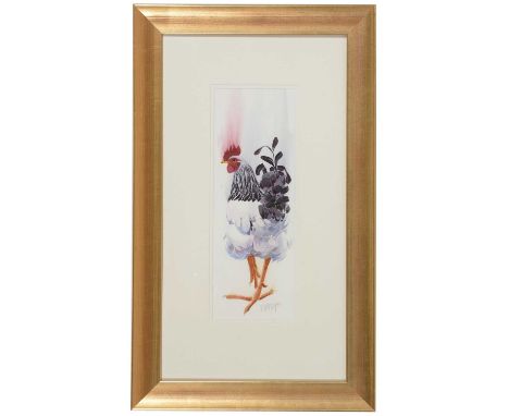 Mary Ann Rogers (Contemporary) "Light Sussex", signed; signed and inscribed with title verso, watercolour, 36 x 12.5cms, in g