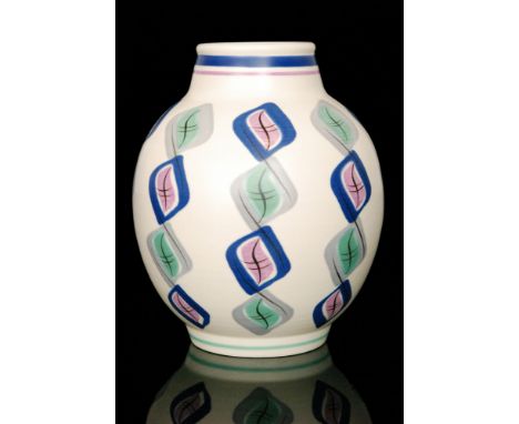 Poole Pottery - A 1950s Freeform shape 723 ovoid vase decorated in the HOL pattern, impressed and painted marks, height 20cm