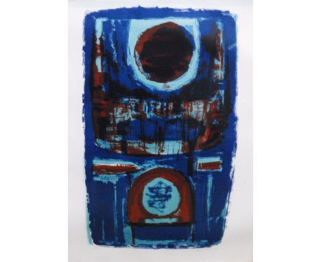 Henry Cliffe (1919-1983) - 'Jukebox, blue version, from the music suite', lithograph printed in colours, signed, numbered 12/