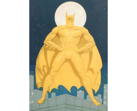 Bob Kane (1915-1998) - 'Golden Batman', lithograph, signed in ink and numbered 482/500, framed, 70cm x 52cm.
