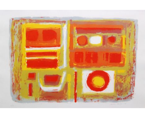 Henry Cliffe (1919-1983) - 'Jukebox red version, from the music suite', lithograph printed in colours, signed, numbered 20/50