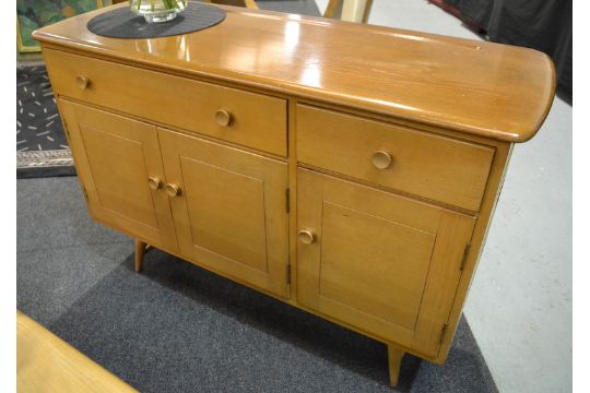 Ercol A Windsor Blonde Elm And Beech Sideboard Fitted With An