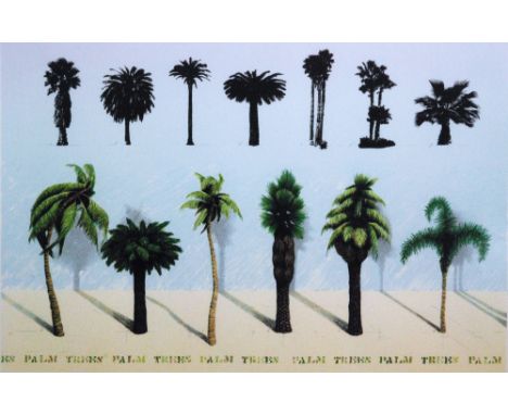 Terry Willson (B.1948) - 'Palm Trees', lithograph, signed and dated in pencil, numbered 38/100, framed, 53cm x 81cm.