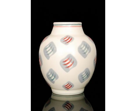 Poole Pottery - A 1950s Freeform shape 722 vase decorated in the GGP 'Ravioli' pattern, impressed and painted marks, height 2