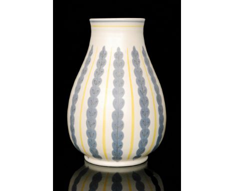 Poole Pottery - A 1950s Freeform shape 337 baluster vase decorated in the YES pattern, impressed and painted marks, height 25