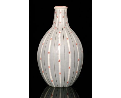 Poole Pottery - A 1950s Freeform shape 690 vase decorated in the YMP pattern, impressed and painted marks, height 25.5cm