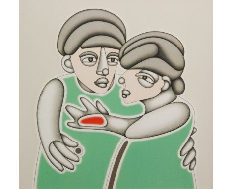 David Hamilton (Contemporary) - 'The Lovers', lithograph, signed in pencil and dated '82, framed, 42cm x 43cm.