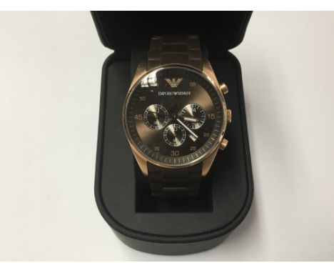 An Emporio Armani Gents chronograph watch in box