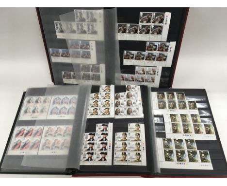 An extensive collection of mainly post decimal GB postage stamps, most of which are in blocks with traffic light markings to 