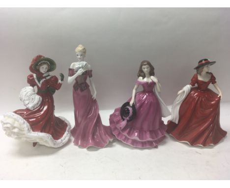 A collection of eight Ceramic ladies by The Leonardo Collection, Royal Worcester, Royal Albert and Royal Doulton.