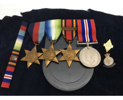 Four WW2 medals including the Burma Star with Pacific bar