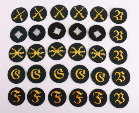 WW2 German Army Rank and Trade Badges; All being stitched felt badges to include rank pips. Trade badges, 30 items 