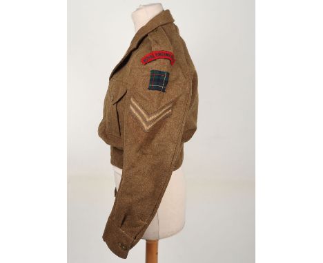 Royal Engineers Battle Dress Blouse 27th Engineer Group, Corporal’s RE battle dress blouse, complete with lanyard, RE titles,
