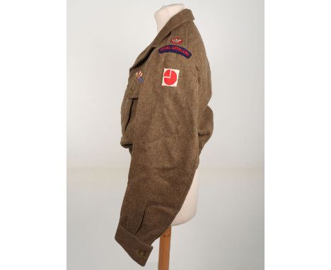 Royal Artillery Major’s Battle Dress Blouse, 4th Infantry Division, RA blouse has its original insignia still applied, the RA