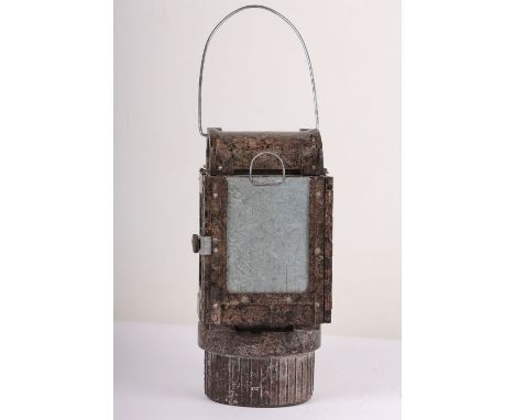 WW2 German Army Bunker Lantern: Typical Bakelite carbide lantern used by all military forces and Railway, complete handle and