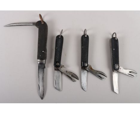 4x British Military Jack Knives, including large example dated 1938 by Wade & Butcher, Sheffield; small type maker unclear; s