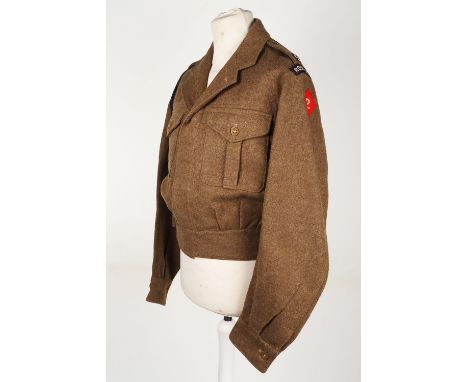 Royal Signals Battle Dress Blouse, 2nd Corps, 2nd lieutenant’s Royal Signals battle dress blouse, Royal Signals titles and 2n