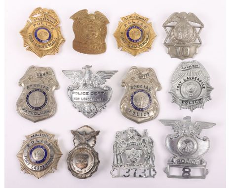 American Police Badges: A selection of vintage cap and breast badges to include Minneapolis, City of Portland, North Carolina