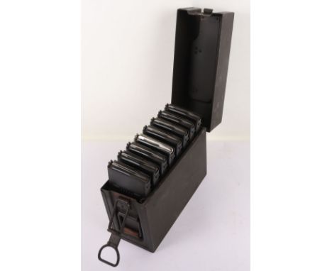 German MG13 Magazine Tin Complete with Mags, Original MG13 Ammunition tin containing all eight mags inside. The catch to open