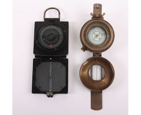 Two WW2 British Compasses, Two ww2 British army compasses, one brass Mk.III with a date of 1940, although we suspect this to 