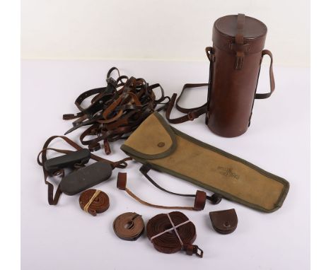 Binocular Spares, Leather Straps, Optic Covers Etc, Large quantity od bino straps, lens covers for optics, and two carry case