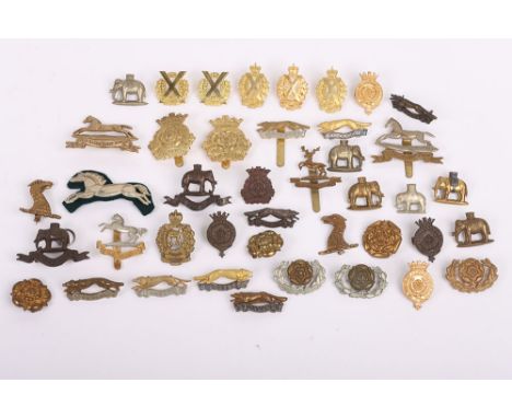 Collection of Mainly British Army Collar Badges. Lot includes The East Riding Yeomanry Officer’s Silver & Gilt & bronzed Coll