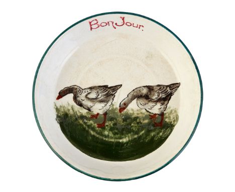 bears inscription BONJOUR., impressed maker’s marks WEMYSS WARE/ R. H. &amp; S.(13cm diameter)