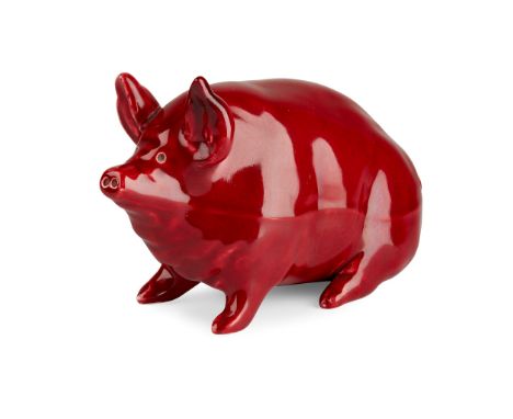 covered in a ruby glaze, impressed mark WEMYSS WARE/ R. H. &amp; S.(16cm long)