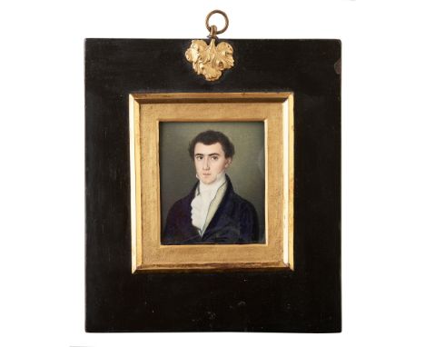 gouache on ivory, inscribed verso MRS. BRATSON/ NO. 26 HOWE STREET/ EDINBURGH/ LEGHORN/ DECR. 1819(6.5cm x 5.5cm)