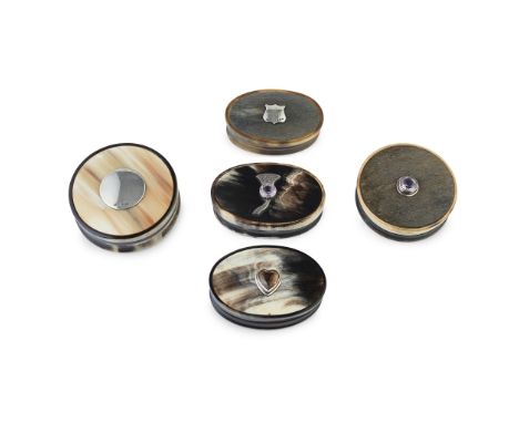 marked W.D.&amp;Co., S, 925, of circular form, with applied vacant circular cartouche to pull off lid, the underside with gla