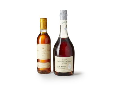 Chateau d’Yquem 1991; together with a bottle Louis Royer Cognac Grande Fine Champagne extra. No. 04035 0.70l 40%