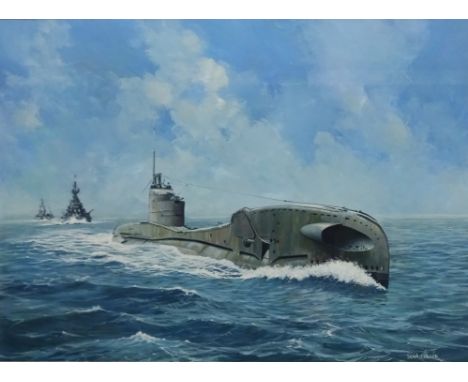 John Cooper (British 1942-): Ship's Portrait - H M Submarine 'Thorn', watercolour and gouache signed  53cm x 73cm
Notes: Thor