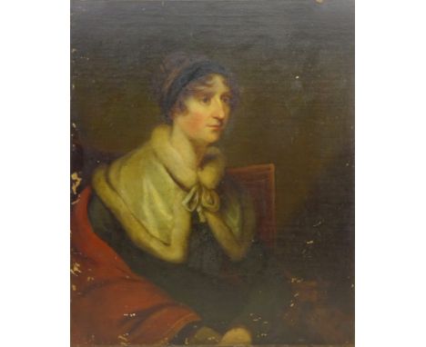 Attrib. Sir William Beechy (British 1753-1839): Elizabeth Halkett - Wife of Admiral Sir Peter Halkett 6th Bart., oil on canva