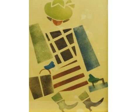 Vladimir Vasilyevich Lebedev (Russian 1891-1967): Walking Lady, lithograph  20cm x 28cm - Condition Report 
