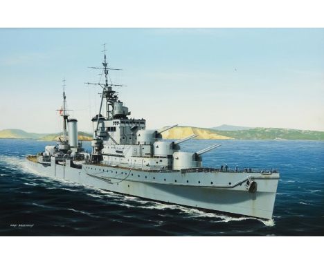 Ivan Berryman (British 1958-): Naval Ship's Portrait of a Dido-Class Cruiser, oil on canvas signed 39cm x 59cm Provenance: wi