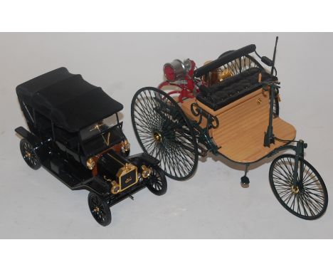 Franklin Mint 1/8th and 1/16th scale diecast group, both boxed, to include 1/8th 1886 Benz Patent Motorwagen, and a 1/16th sc