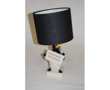 A Carltonware draught Guinness Penguin advertising table lamp, printed mark verso