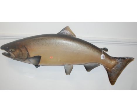 A large preserved model of a salmon, width 124cm