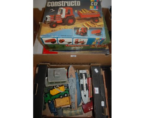 Two boxes of mixed diecast models to include; Dinky Toys, Budgie Toys, Meccano etc 