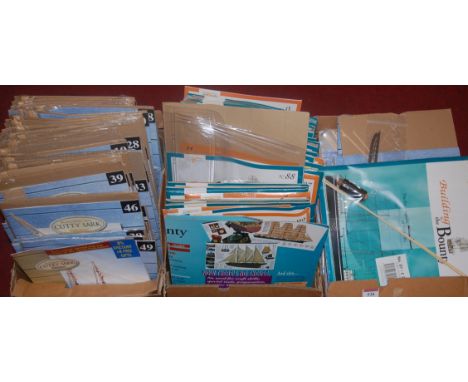 Two boxes of Del Prado model building kits, to include; The Cutty Sark and The Bounty 