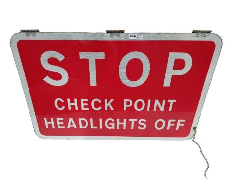 HINGED BRITISH ARMY NI CHECKPOINT STOP SIGN 