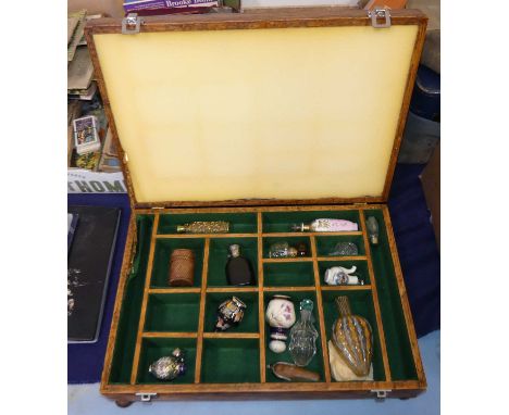 A collection of scent bottles, to include glass, porcelain and cloisonne enamel examples 