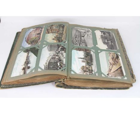 An album of vintage postcards, to include topographical and architectural examples