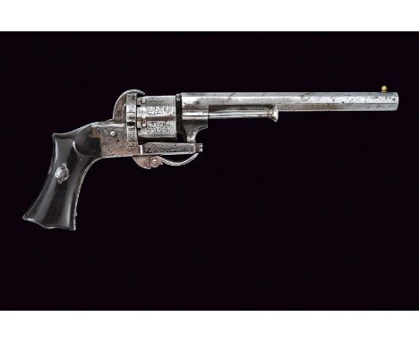 dating: about 1870 provenance: Belgium, Rifled, octagonal, 7 mm cal. barrel, with brass foresights; smooth, six-shot cylinder