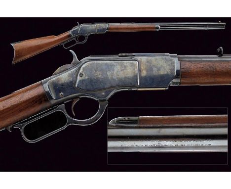 dating: 1878 provenance: USA, Round, rifled barrel, provided with front sight and adjustable rear sight without slide, marked