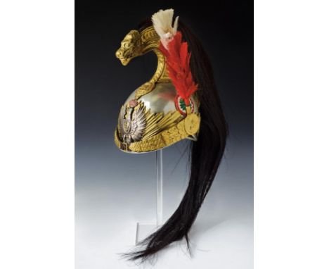 dating: About 1940 provenance: Kingdom of Italy, German silver skull with gilded mounts, brass crest with beautiful gilding, 